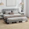 Queen Size Bed Frame with Upholstered Headboard, Modern Platform Bed Frame with Wood Slats, 1100 lbs Capacity, Grey