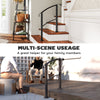 1-3 Step Handrails for Outdoor Steps, Porch Deck Railing, Metal Outdoor Stair Railing with Installation Kit, Black
