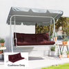 4-Piece Back and Seat Cushion Pillows Replacement and Pillows, Patio Chair Cushions Set with Ties, Wine Red