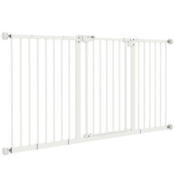 30 Inch Tall Pet Gate with Door Dog Gate and Barrier Indoor for Stairs Includes 7