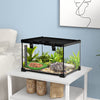 Glass Reptile Terrarium with Thermometer, Water Basin, Full View Visually for Lizards, Horned Frogs, Snakes, Spiders