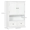 Bathroom Wall Cabinet, Medicine Cabinet, Over Toilet Storage Cabinet with Shelf and Drawers for Hallway, Living Room, White