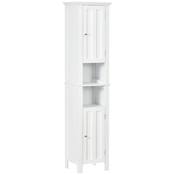 Bathroom Cabinet, Freestanding Linen Cabinet with Open Shelves, 13.8