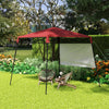 7' x 7' Garden Foldable Pop Up Gazebo Tent with Backpack & Inclined Legs Outdoor Party Canopy, Red & Black