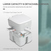 Porta Potty, 5.3 Gallon Portable Toilet with Level Indicator and Anti-Leak Pump for Camping, Boating, Hiking, Travel, RV
