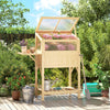 Raised Garden Bed Planter with Cold Frame, Wooden Elevated Planter Box with Folding Side Table and Shelf, Natural Wood