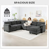 Modular Sectional Sofa, Oversized U-Shaped Couch with Spring Cushion, Corduroy Sofa for Living Room, Charcoal Grey