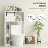 Over-Over The Toilet Storage Shelf with Sliding Barn Door, Bathroom Cabinet with Compartments & Adjustable Shelf, White