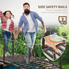 6FT Steel Garden Bridge with Safety Siderails, Decorative Arc Landscaping Bridge for Backyard Creek Stream Pond, Brown