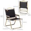 Set of 2 Camping Chair, Lightweight Folding Chair, Portable Armchairs, Excellent for Festivals, Fishing, Beach and Hiking, Black