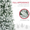 6ft Pencil Christmas Tree, Flocked Tree with 479 Branch Tips and Metal Base for Home, Indoor, Holiday