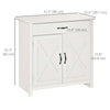 Farmhouse Sideboard Buffet Cabinet, Storage Cabinet with Barn Doors, Distressed White