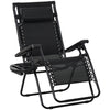 Outdoor Zero Gravity Reclining Lounger Chair with Canopy Shade, Side Tray, Cupholder, Black