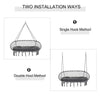 Patio Hammock Chair 2 Seat, Hanging Rope Hammock Swing Chair with Metal Frame and Cushion, Large Macrame Seat for Indoor and Outdoor 396 lbs Capacity, Dark Grey