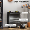 Rolling Tool Chest, 5-Drawer Lockable Tool Cabinet with 4 Wheels, Handle, Toolbox Storage Organizer for Garage, Workshop, Repair Shop
