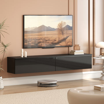 Wall Mounted TV Stand, Floating TV Cabinet with Storage, for TVs up to 70