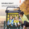 2-in-1 Bike Trailer for Kids, Foldable 2-Seat Baby Stroller with 5-Point Harness, Rubber Wheels, Storage Bag