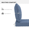 4-Piece Seat Cushion Pillows Replacement, Patio Chair Cushions Set with Back for Indoor Outdoor, Blue