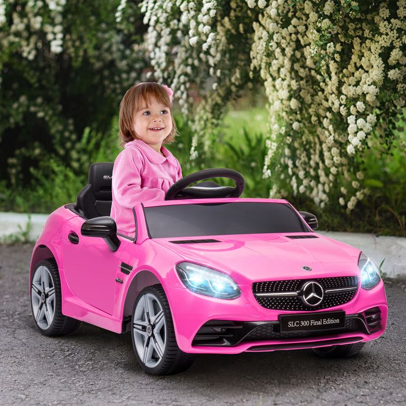 12V Ride On Car with Parent Remote Control Two Motors Music Lights Suspension Wheels for 3-6 Years, Pink