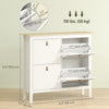 Narrow Shoe Cabinet with 4 Flip Drawers, Adjustable Shelves for Entryway, Holds 12-20 Pairs, White