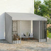 10' x 10' Wall Pergola, Outdoor Gazebo with 2 Curtains and 2 Nettings, UV Resistant, for Patio, Deck