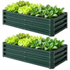 4' x 2' x 1' Raised Garden Bed, Set of 2 Galvanized Planter Box for Vegetables, Flowers, Herbs, Green