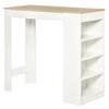 Bar Table, High Top Pub Table with 4 Storage Shelves, Modern Bar Height Table for Home Bar, Kitchen