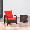 3 Pieces Wicker Patio Furniture Set, Rattan Bistro Set with Storage Coffee Table and Thickened Cushions, Outdoor Conversation Set for Garden, Porch, Balcony