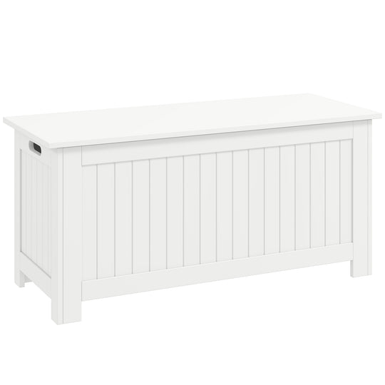 Large Storage Box Storage Trunk Cabinet Container with Lid and 2 Safety Hinges, White