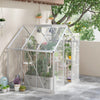 6' x 6' Walk-In Greenhouse, Polycarbonate Greenhouse with Sliding Door, Window, Aluminium Frame, Foundation