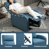 Single Recliner Sofa, Manual Home Theater Seating, Single Reclining Sofa Chair with Padded Seat for Living Room, Blue