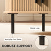 Coffee Table with Sliding Tambour Doors and Storage Center Table with Metal Legs, 39