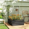 Galvanized Raised Garden Bed with Trellis for Climbing Plants, Outdoor Planter Box with Open Bottom, Black