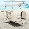 Outdoor Lounge Chair, Garden Folding Chaise Lounge w/ Adjustable Backrest, Face Hole and Support Pillow, Beige