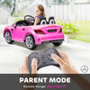 12V Ride On Car with Parent Remote Control Two Motors Music Lights Suspension Wheels for 3-6 Years, Pink