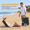 2 Pieces Beach Lounge Chair, Outdoor Folding Chaise Lounge Set w/ Pillow for Sunbath, Snap, Black