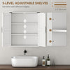 Bathroom Wall Cabinet, Wall Mounted Medicine Cabinet with Barn Doors and Adjustable Shelves, Over The Toilet, White