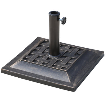 20 lbs Square Resin Patio Umbrella Stand Base Coated Pole Market Umbrella Parasol Holder Bronze