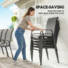 Outdoor Dining Sets for 8 with Stackable Chairs, Patio Dining Set with Glass Top Table for Garden, Patio, Backyard