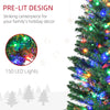 6' Artificial Pencil Christmas Trees Holiday Decoration with Colourful LED Lights, Steel Base, Skinny Shape