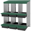 Chicken Nesting Boxes, 6 Compartment Metal Nesting Boxes for Chicken Coop, Egg Laying Boxes with Lid Cover
