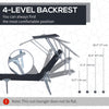 Outdoor Lounge Chair, Adjustable Folding Chaise Lounge, Tanning Chair with Sun Shade for Beach, Camping, Hiking, Backyard, Black