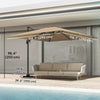 10 FT Cantilever Patio Umbrella, Square Patio Umbrella with Crank Handle, Cross Base and Tilt, 360° Rotation