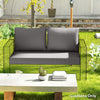 2 Seater Outdoor Seat Cushions with Backrest, Loveseat Double Sofa Outdoor Furniture Cushions, Light Grey