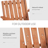 Garden Bench for 2 Persons with Middle Table and Umbrella Hole, 2-Seater Outdoor Wooden Bench with Slat Design, Orange