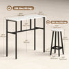 Bar Table Set of 6, Bar Table and Stools for 4, 2 Breakfast Tables and 4 Stools for Living Room, White Marble