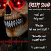 5.6 ft Animated Grim Reaper, Life-Size Halloween Animatronic with Moving Hands/Head, Glowing Eyes, Creepy Sound