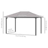 10' x 13' Hardtop Gazebo Aluminum Framed Marquee Party Tent Shelter with Mesh Curtains & Side Walls - Grey, Dark Grey