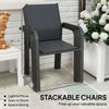 Stackable Patio Chairs Set of 4, Outdoor Dining Chairs with 20