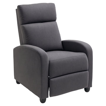 Fauteuil inclinable manuel en tissu, siège de cinéma maison, fauteuil simple rembourré pour salon, gris foncé
